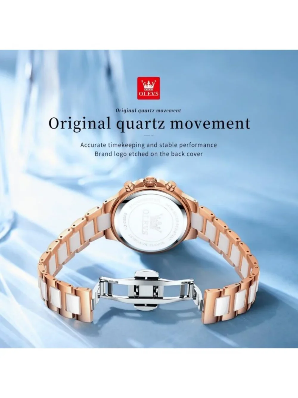 Elegant Diamond Bezel Women's Watch - Luxury Ceramic Dress, Waterproof, Quartz